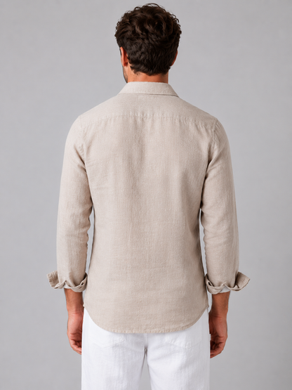 Tristan | Men's Linen Look Button-Up Shirt