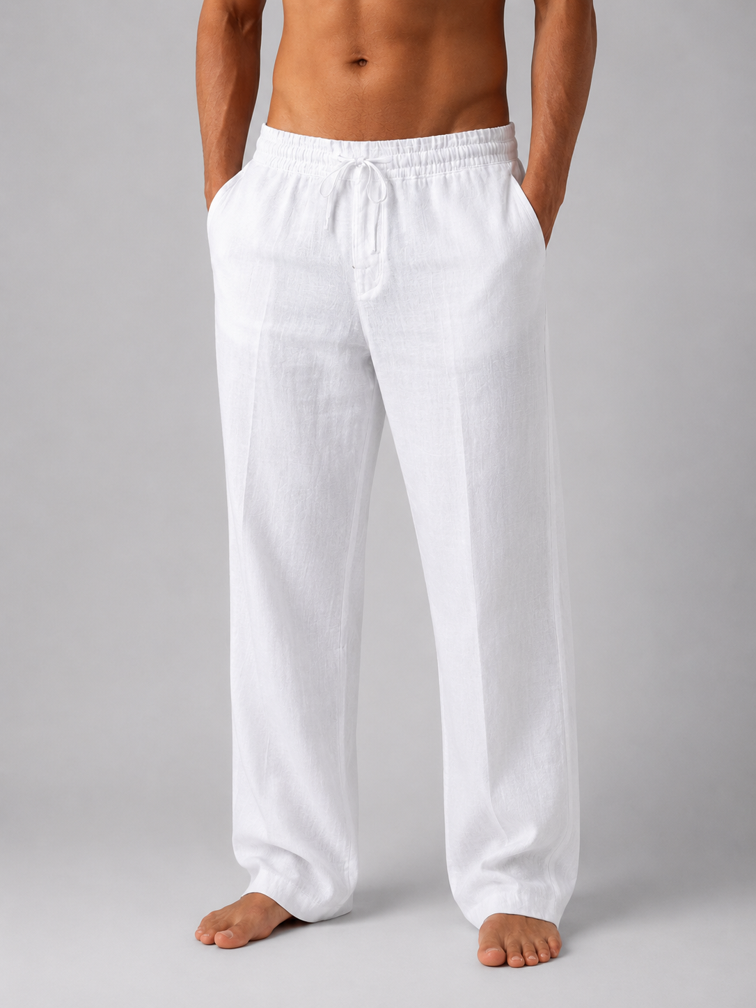 Clive | Men's Linen Look Relaxed Trousers