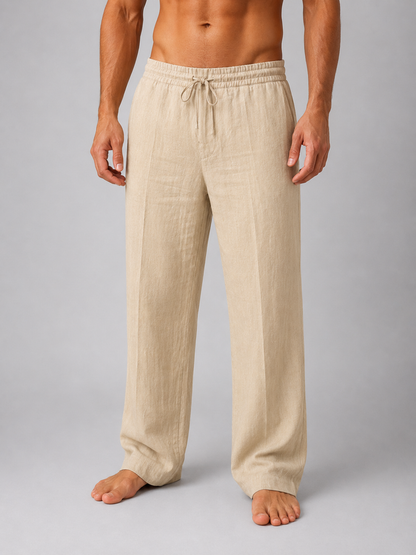 Clive | Men's Linen Look Relaxed Trousers