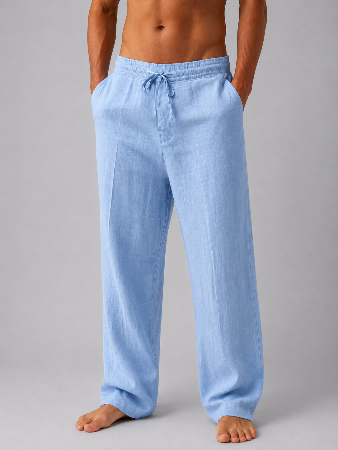 Clive | Men's Linen Look Relaxed Trousers