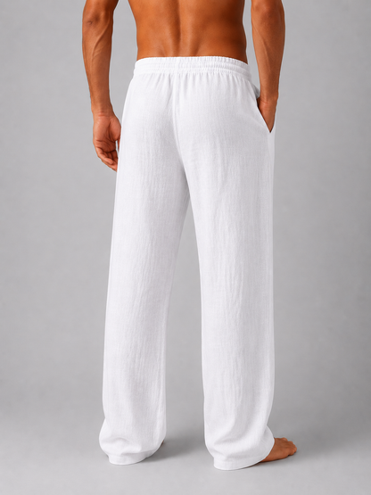 Clive | Men's Linen Look Relaxed Trousers