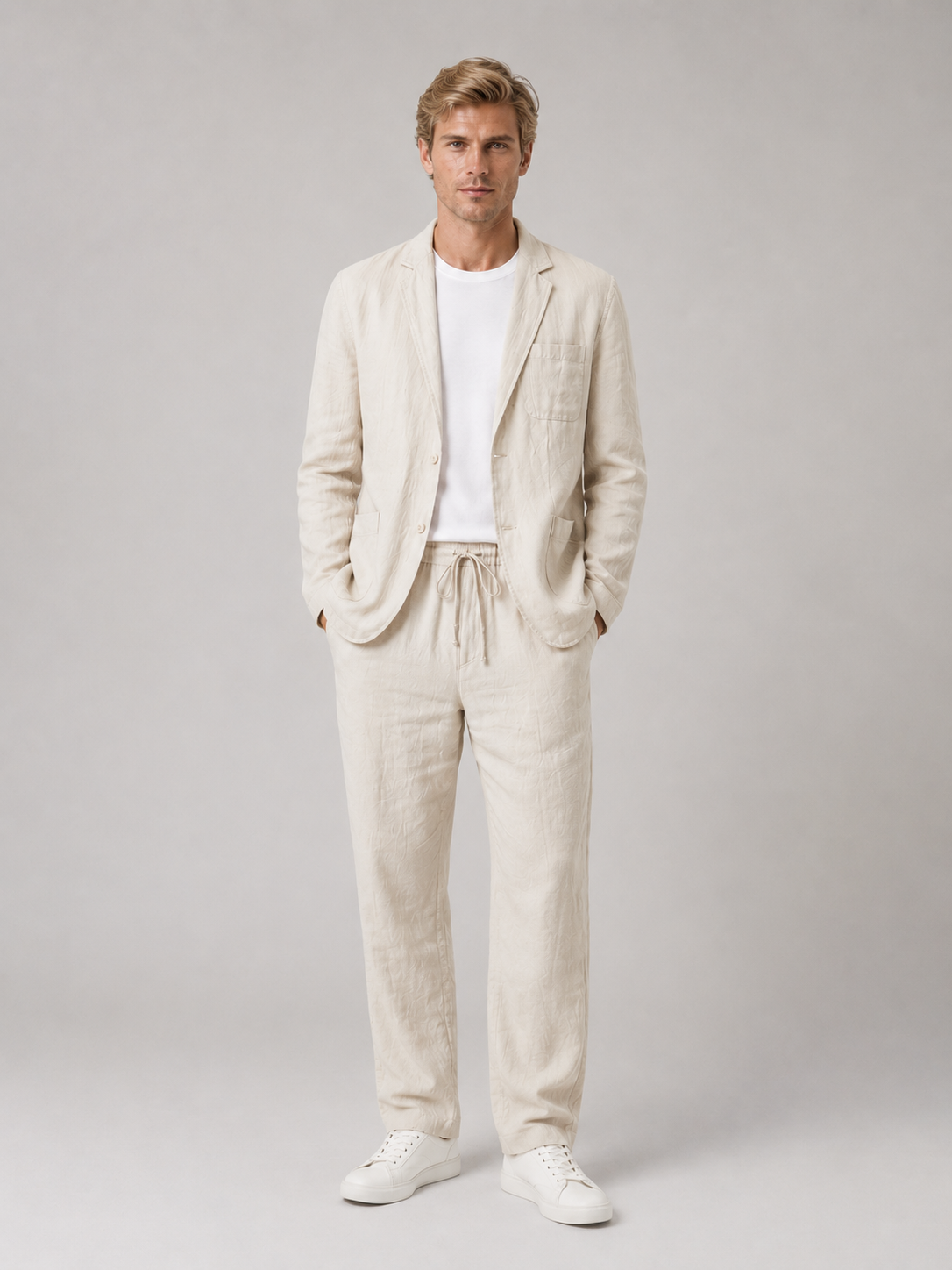 Lawrence | Men's Linen Style Blazer and Trouser Set