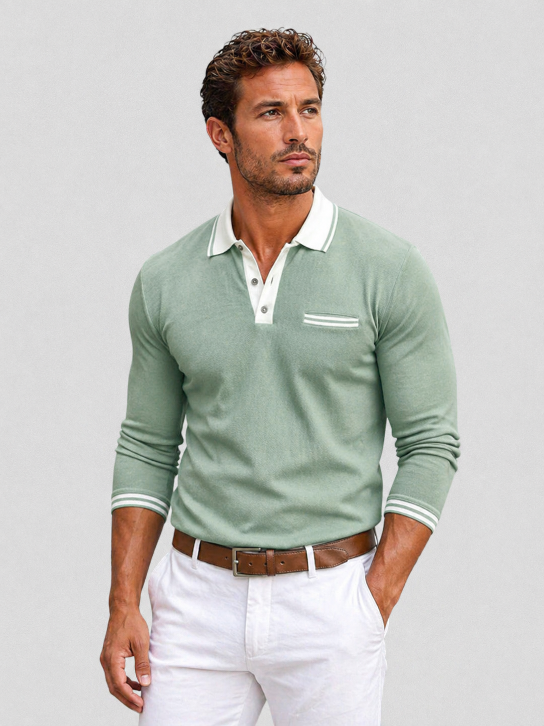 Nigel | Men's Long Sleeve Polo Shirt