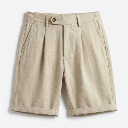 Warwick | Men's Pleated Linen Look Shorts