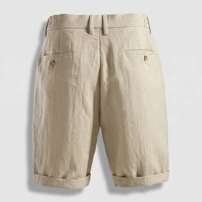 Warwick | Men's Pleated Linen Look Shorts