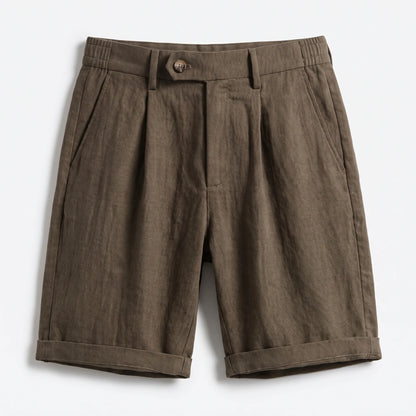 Warwick | Men's Pleated Linen Look Shorts