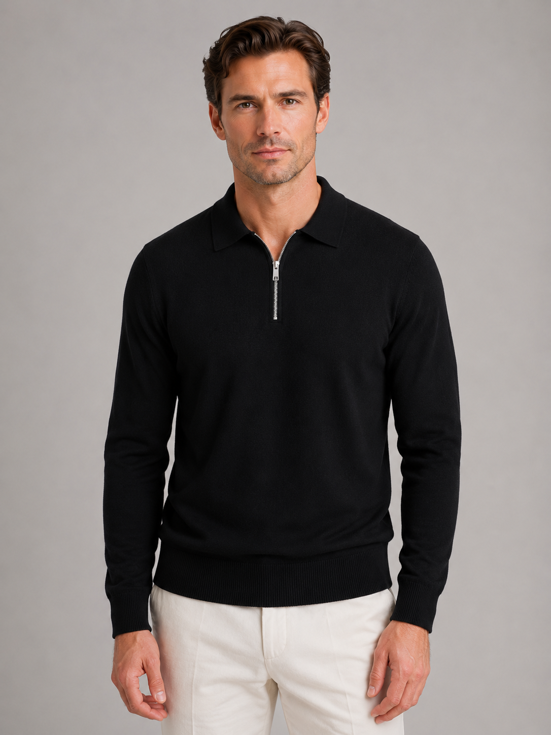 Lockwood | Men's Quarter Zip Polo Jumper