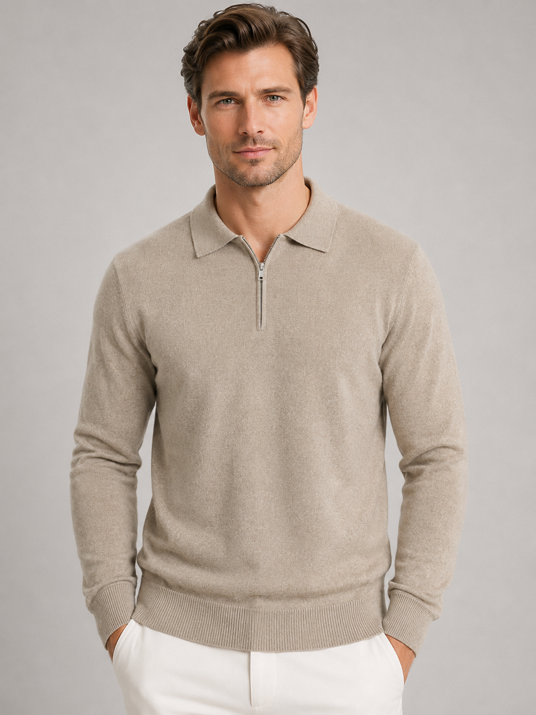 Lockwood | Men's Quarter Zip Polo Jumper
