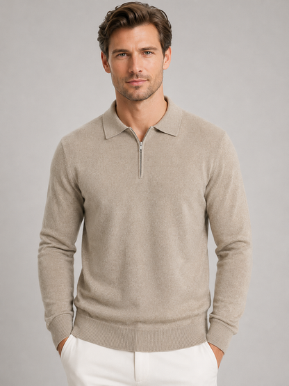 Lockwood | Men's Quarter Zip Polo Jumper