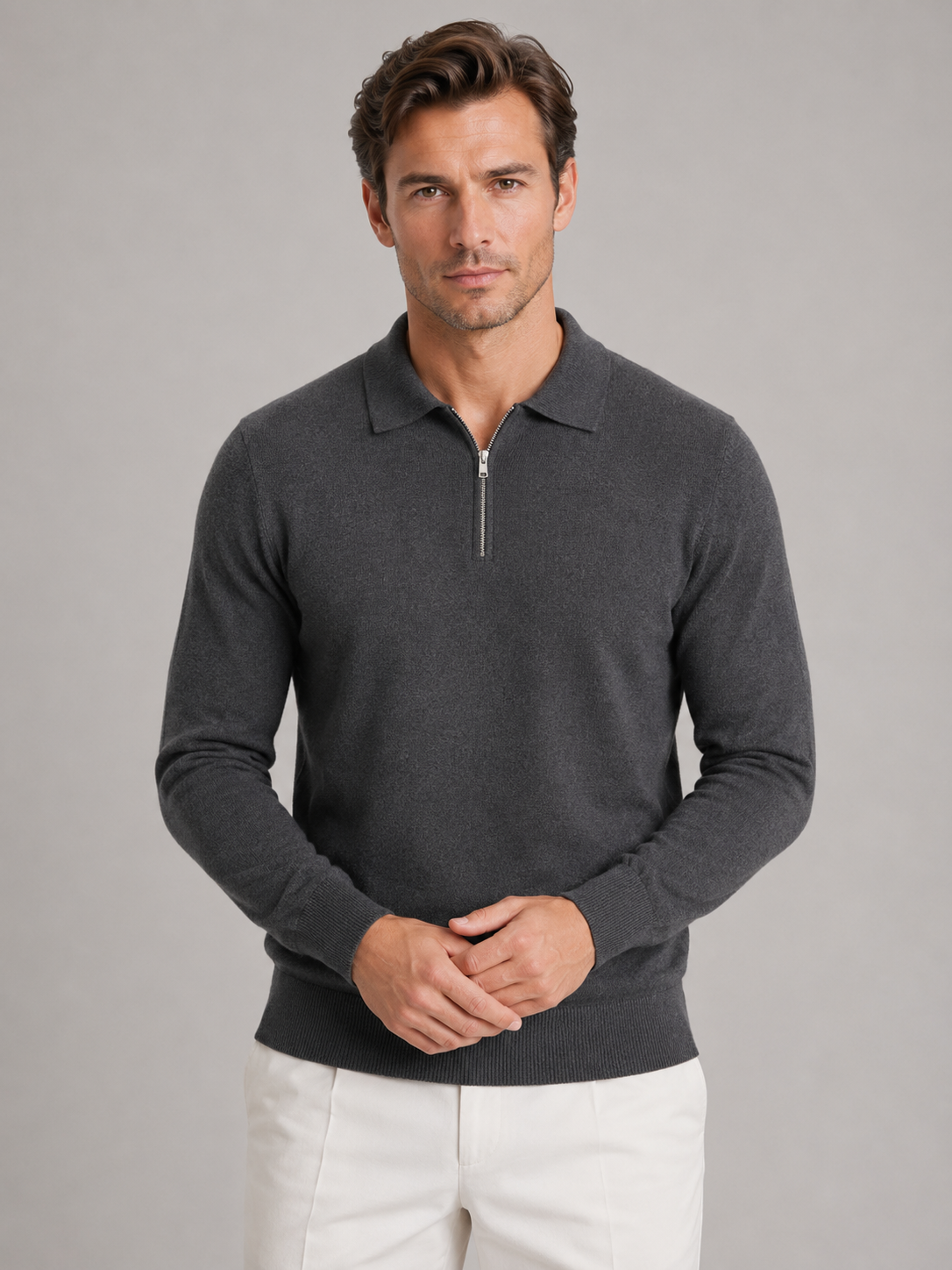 Lockwood | Men's Quarter Zip Polo Jumper