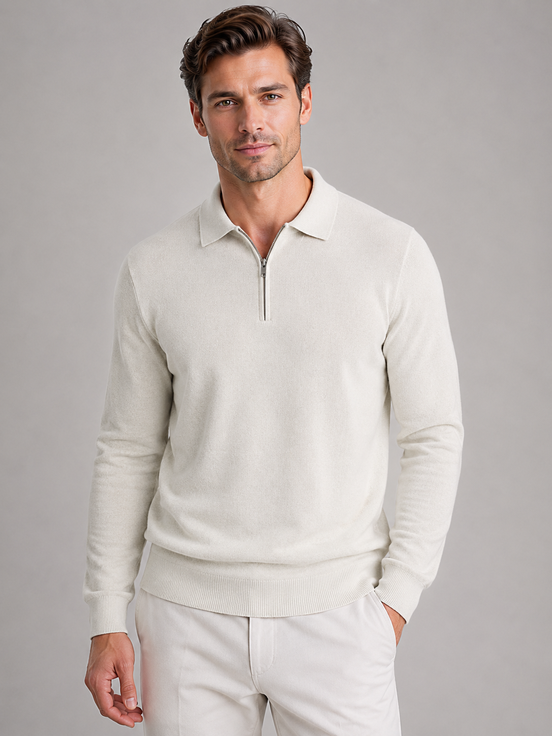 Lockwood | Men's Quarter Zip Polo Jumper