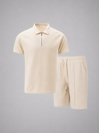 Leonard | Men's Zip Polo and Shorts Set