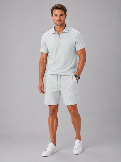 Leonard | Men's Zip Polo and Shorts Set