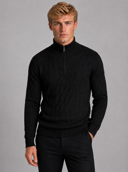 Ewan | Men's Textured Quarter Zip Jumper