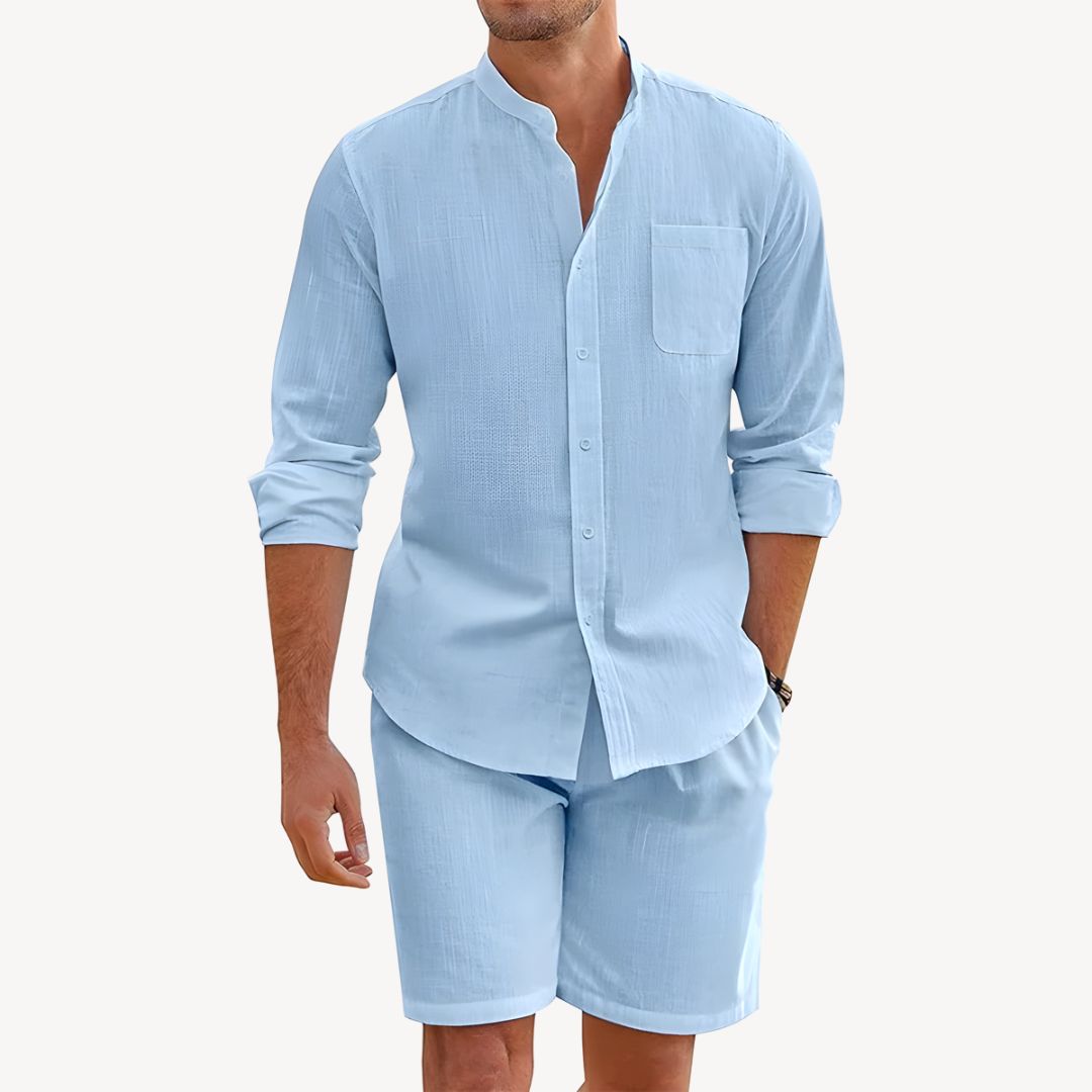 William | Men's Band Collar Two-Piece Set