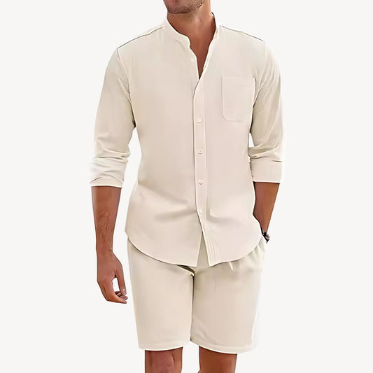 William | Men's Band Collar Two-Piece Set