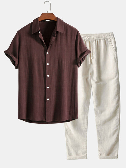 Marlon | Men's Short Sleeve Shirt and Trouser Co-Ord Set