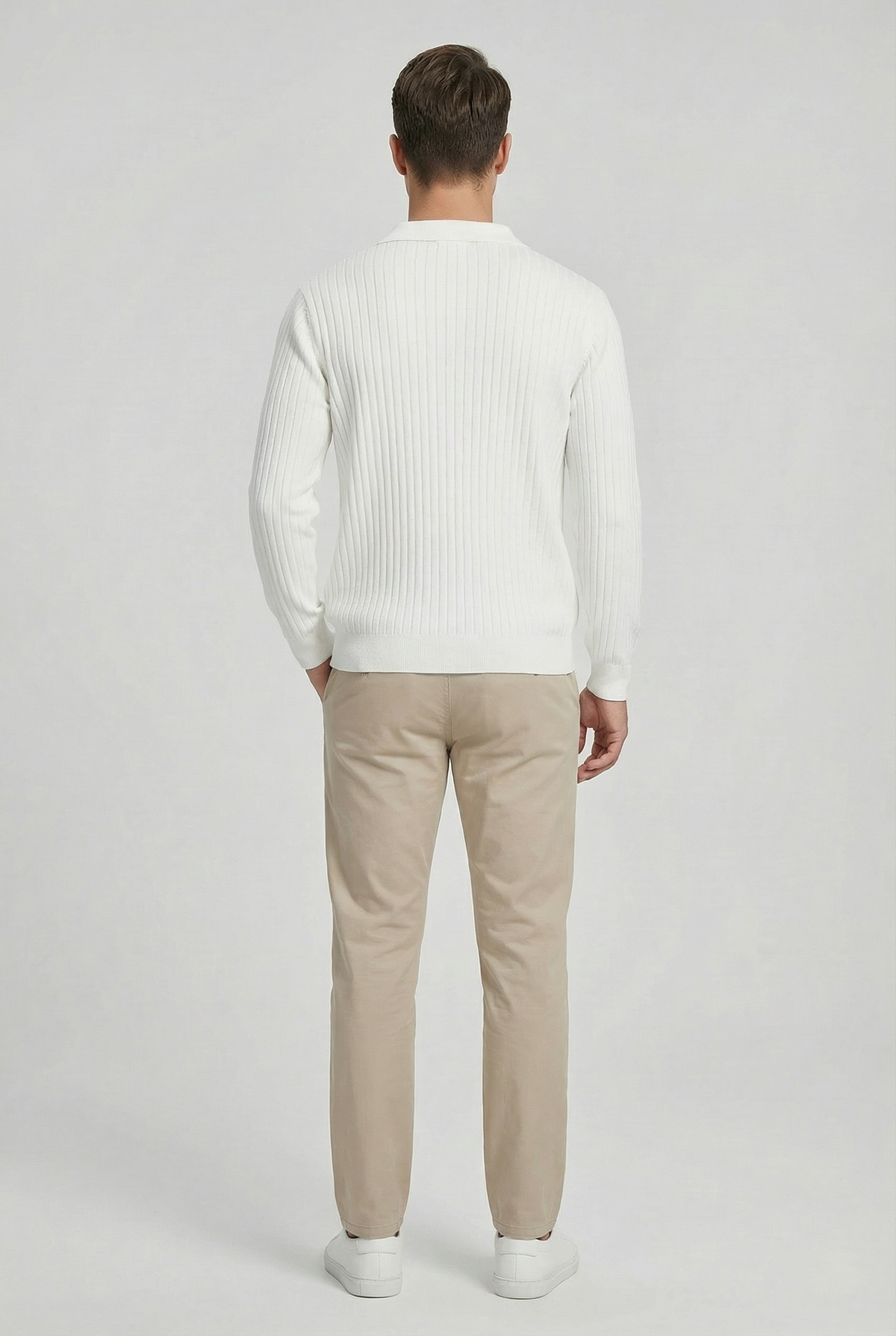 Shawn | Men's Long Sleeve V-Neck Polo