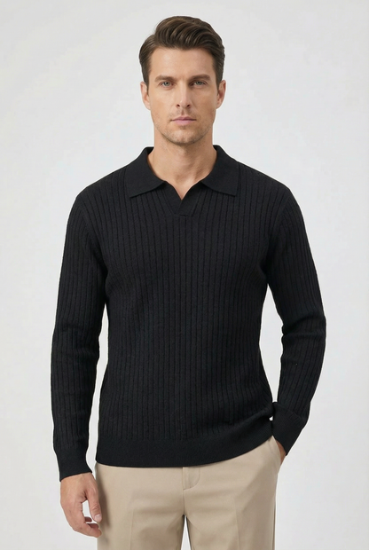 Shawn | Men's Long Sleeve V-Neck Polo