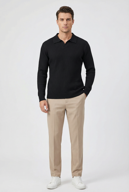 Shawn | Men's Long Sleeve V-Neck Polo