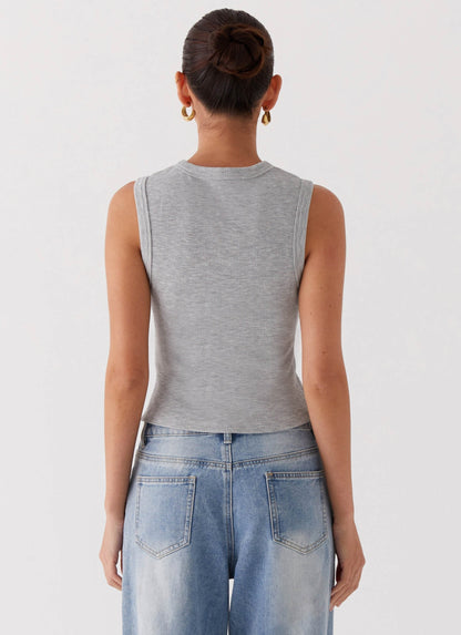 Lucy | Women's Ribbed Button Tank Top