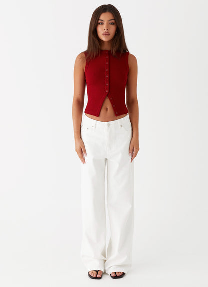 Lucy | Women's Ribbed Button Tank Top