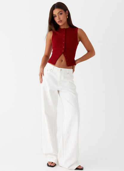 Lucy | Women's Ribbed Button Tank Top