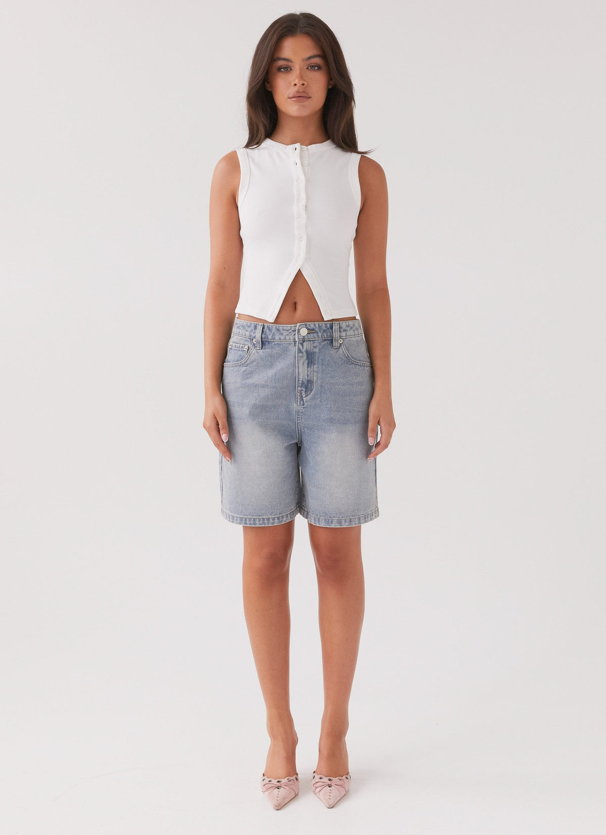 Lucy | Women's Ribbed Button Tank Top