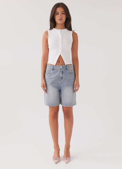 Lucy | Women's Ribbed Button Tank Top