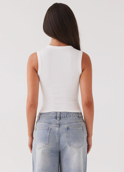 Lucy | Women's Ribbed Button Tank Top
