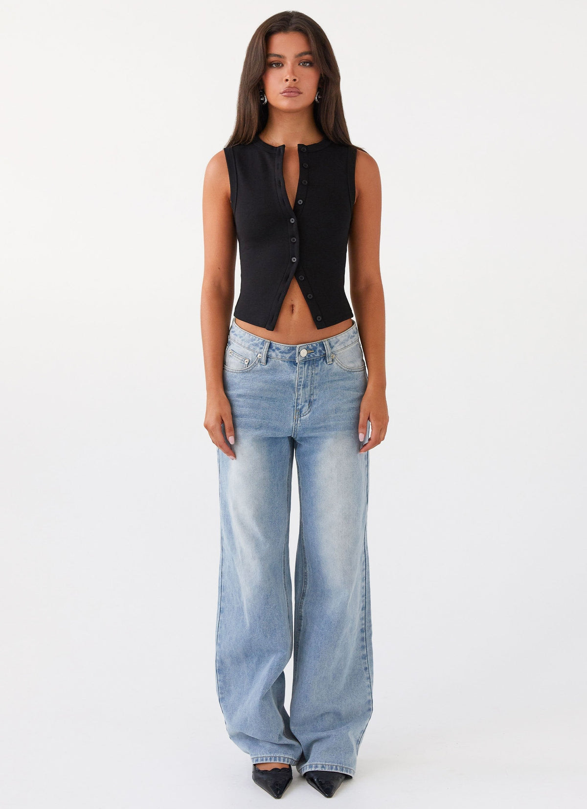 Lucy | Women's Ribbed Button Tank Top