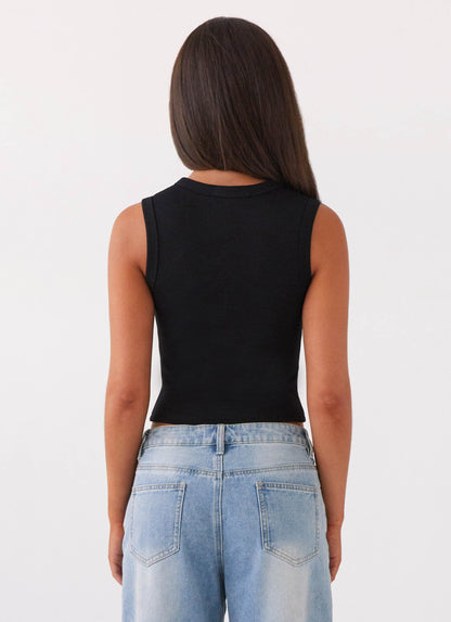 Lucy | Women's Ribbed Button Tank Top