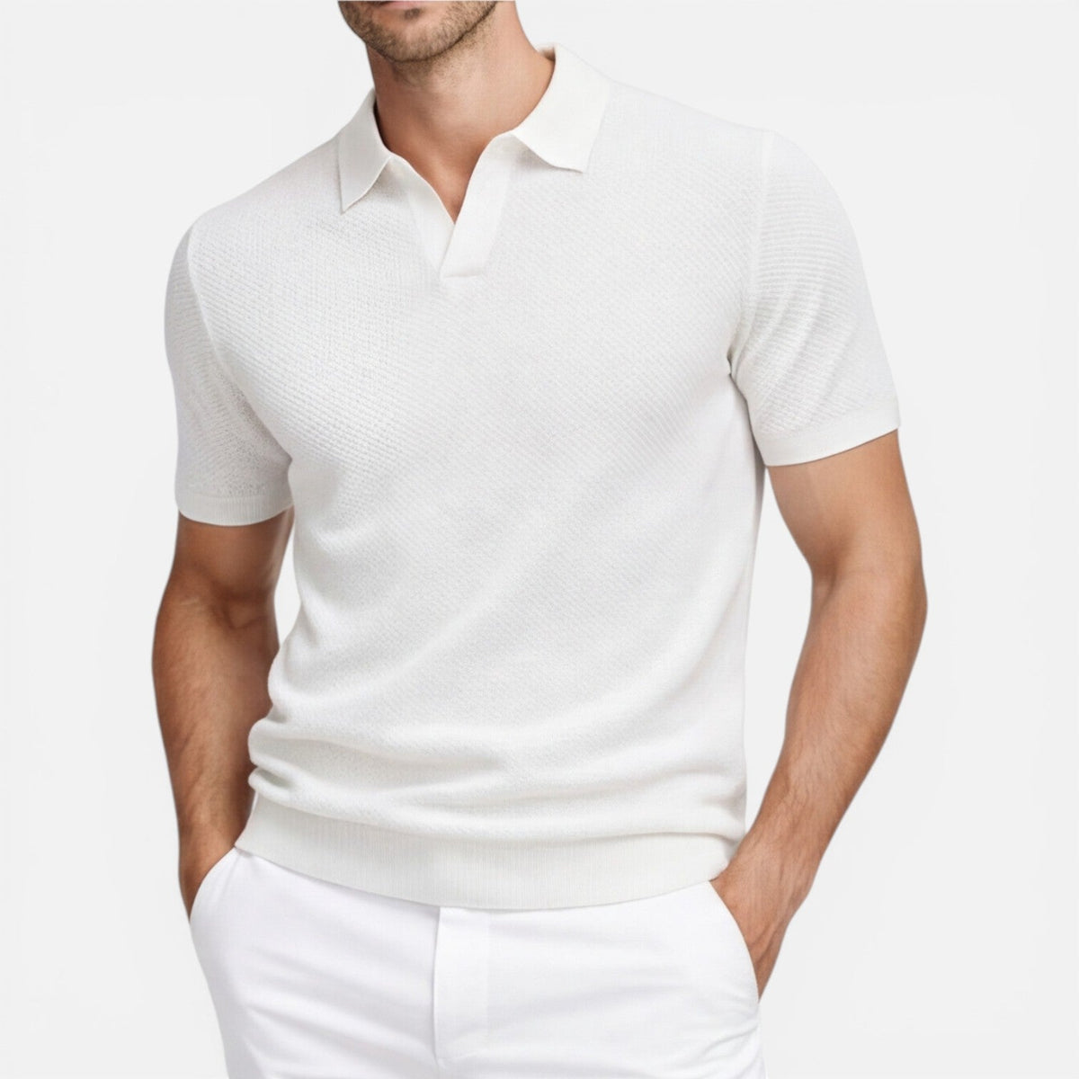 Sterling | Men's Textured Knit Polo Shirt