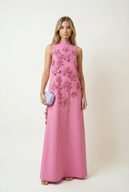 Eliza | Women's Floral Appliqué Maxi Dress