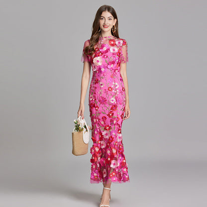 Anneliese | Women's Floral Appliqué Midi Dress
