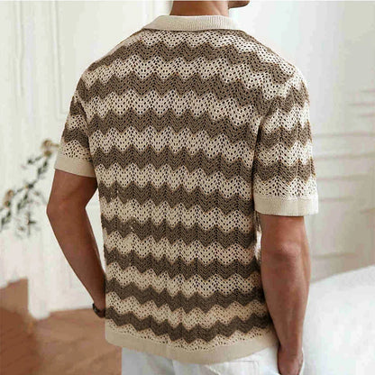 Mateo | Men's Crochet Knit Shirt
