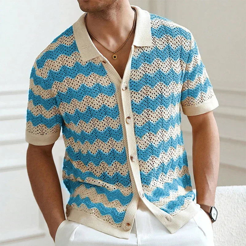 Mateo | Men's Crochet Knit Shirt