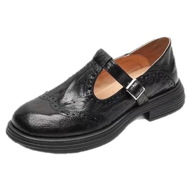 Clara | Women's Leather T-Strap Shoes