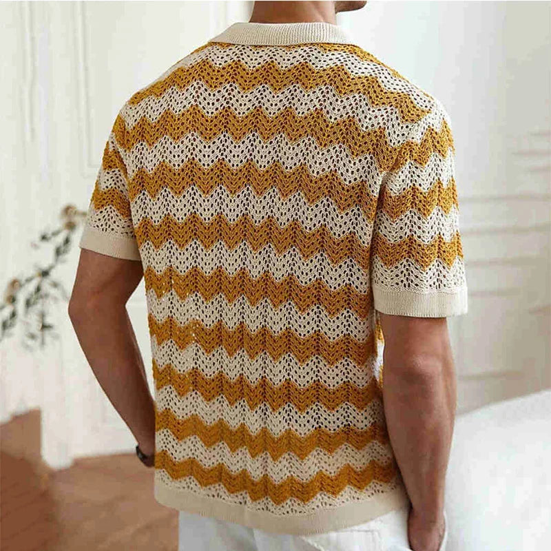 Mateo | Men's Crochet Knit Shirt