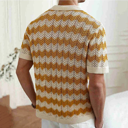 Mateo | Men's Crochet Knit Shirt