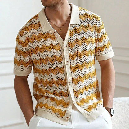 Mateo | Men's Crochet Knit Shirt