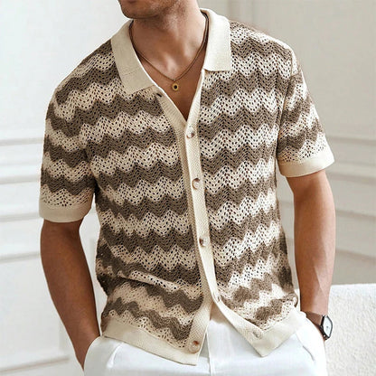 Mateo | Men's Crochet Knit Shirt
