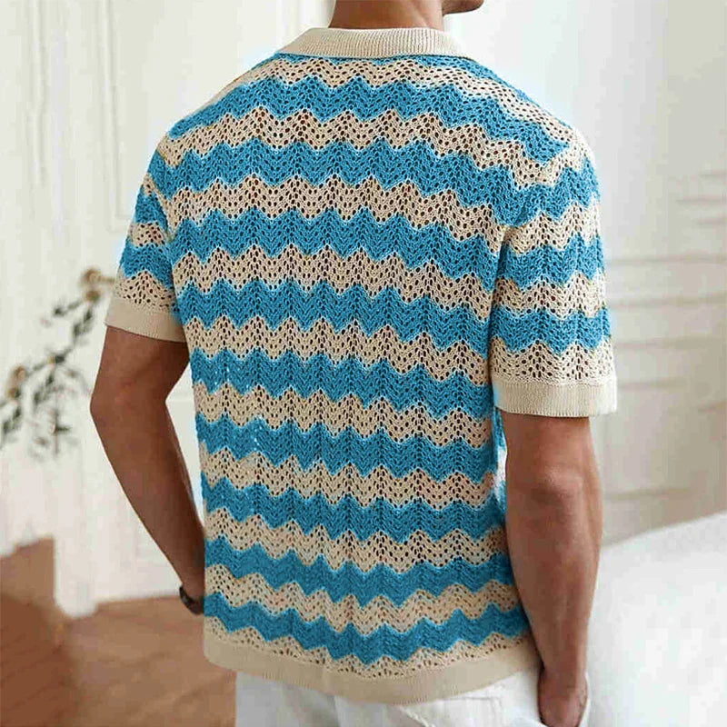 Mateo | Men's Crochet Knit Shirt