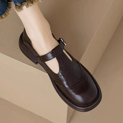 Clara | Women's Leather T-Strap Shoes