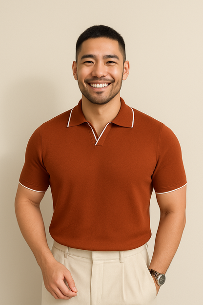 Rupert | Men's Contrast Trim Knit Polo