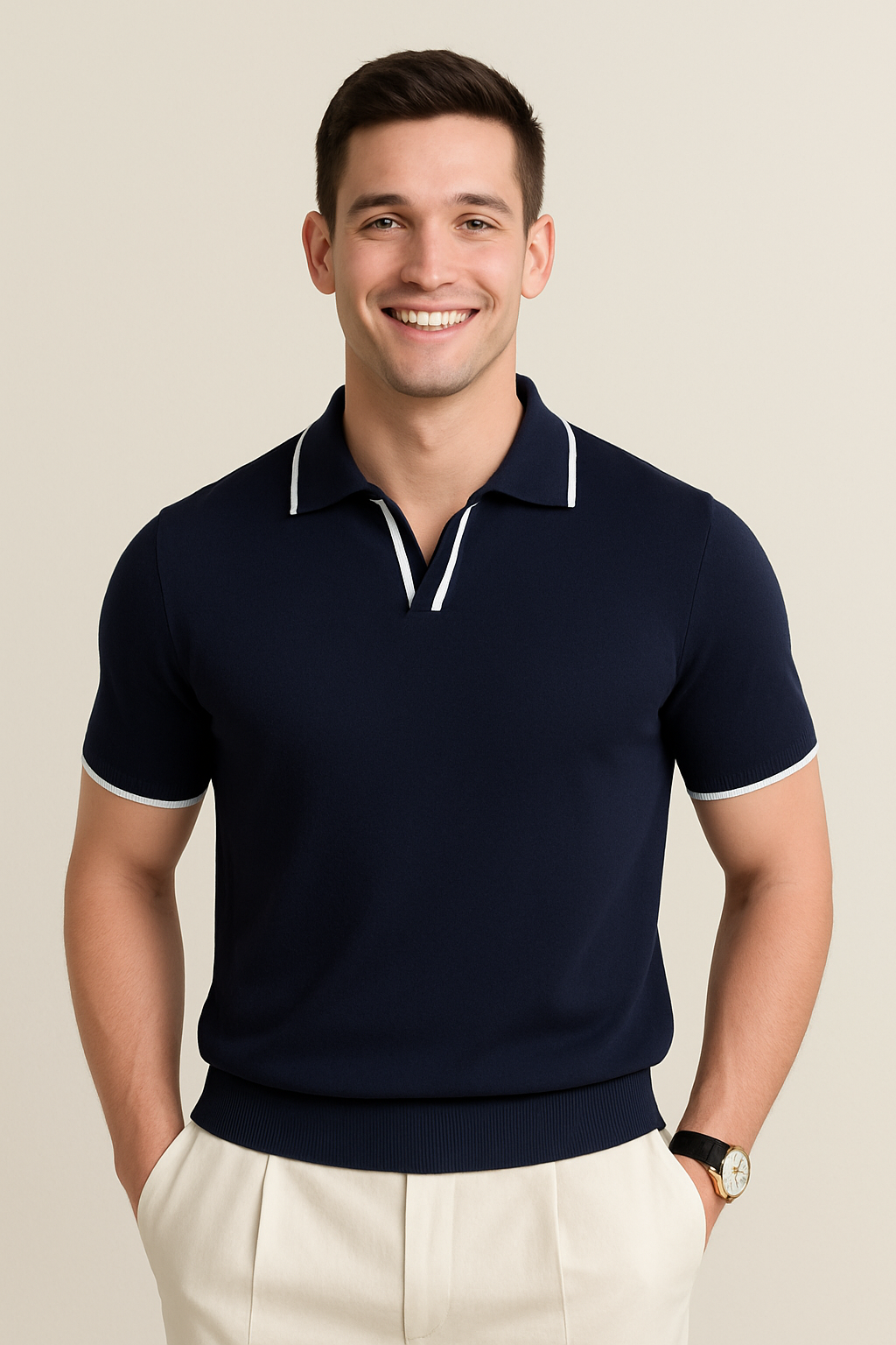 Rupert | Men's Contrast Trim Knit Polo