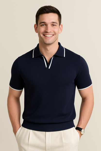 Rupert | Men's Contrast Trim Knit Polo