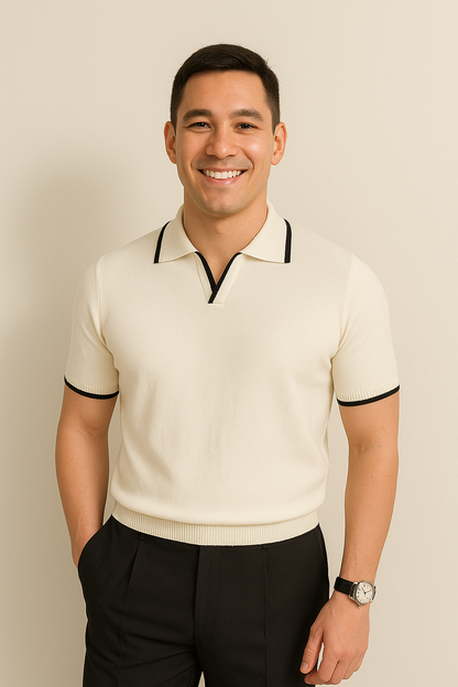 Rupert | Men's Contrast Trim Knit Polo