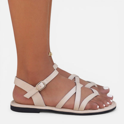 Iris | Women's Strappy Toe Loop Flat Sandals