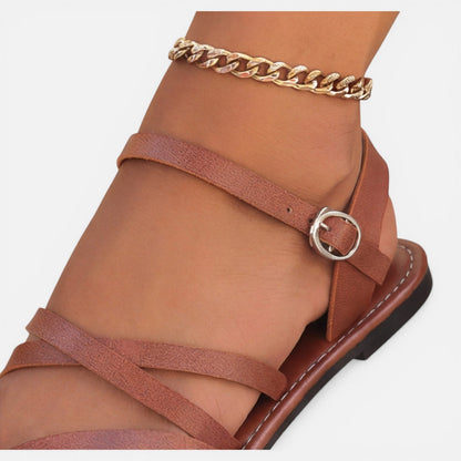 Iris | Women's Strappy Toe Loop Flat Sandals